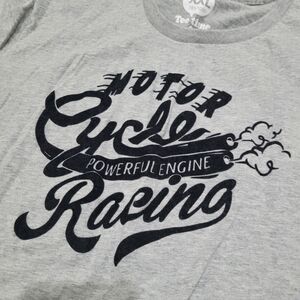 2/$20 Y2K Bossini Grey Motor Cycle Racing T-shirt Tee 100% Cotton Size: Large